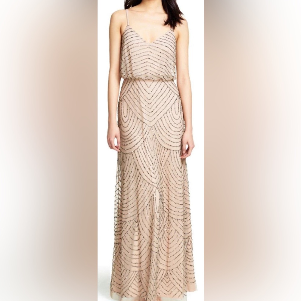 Gorgeous Adrianna Papell Blouson Beaded Gown